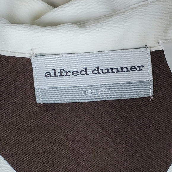 Alfred Dunner Sweater Shirt Argyle Blue Brown Peti - Picture 3 of 5